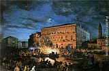 Ippolito Caffi Fete a Venise painting